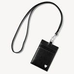 Lanyard ID & Card Holder in Smooth Black from Aspinal of London