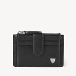 Zipped RFID Card Holder in Black Saffiano from Aspinal of London