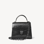 Midi Mayfair® 2 in Black Patent Croc from Aspinal of London