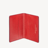Double Fold Credit Card Holder in Cardinal Red Pebble from Aspinal of London