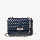 Large Lottie in Navy Quilted Nappa from Aspinal of London