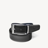 Men's Reversible Leather Belt in Smooth Black & Navy Blue from Aspinal of London