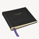 14-inch Leather Photo Album in Black Pebble from Aspinal of London