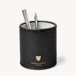 Round Pen Pot in Black Pebble from Aspinal of London