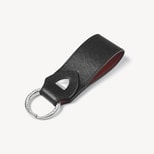 Small Leather Loop Keyring in Black & Tan Saffiano from Aspinal of London