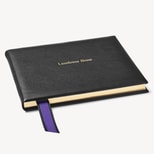 Classic Leather Guest Book in Black Pebble from Aspinal of London