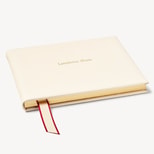 Classic Leather Guest Book in Ivory Pebble from Aspinal of London