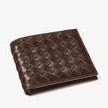 8 Card Billfold Wallet in Chocolate Woven Leather from Aspinal of London