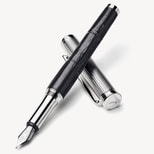 London Fountain Pen in Deep Shine Black Croc from Aspinal of London