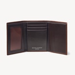 Trifold Wallet in Tobacco Pebble from Aspinal of London