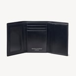 Trifold Wallet in Black Pebble from Aspinal of London