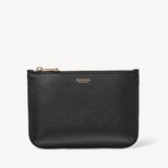 Medium Ella Pouch in Black Pebble from Aspinal of London