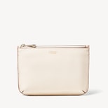 Medium Ella Pouch in Ivory Pebble from Aspinal of London