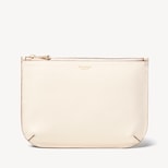 Large Ella Pouch in Ivory Pebble from Aspinal of London