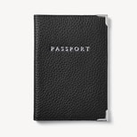 Passport Cover in Black Pebble from Aspinal of London