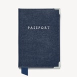 Passport Cover in Navy Saffiano from Aspinal of London