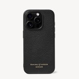 iPhone 15 Pro Case in Black Pebble from Aspinal of London