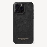iPhone 15 Pro Max Case in Black Pebble from Aspinal of London