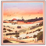 South Downs Silk Scarf in Burnt Orange Pure Silk from Aspinal of London