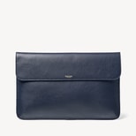 Leather Laptop Case in Navy Pebble from Aspinal of London