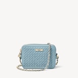 Milly Crossbody in Cornflower Blue Woven Leather from Aspinal of London