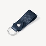 Small Leather Loop Keyring in Navy Pebble from Aspinal of London