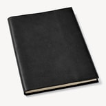 A4 Refillable Leather Journal in Black Pebble with Gold Branding from Aspinal of London