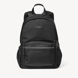 Men's Backpack in Black Nylon Canvas with Leather Trim from Aspinal of London