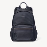 Men's Backpack in Navy Nylon Canvas with Leather Trim from Aspinal of London