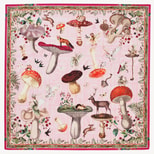 Enchanted Garden Silk Scarf in Pink Pure Silk from Aspinal of London