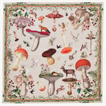 Enchanted Garden Silk Scarf in Ivory Pure Silk from Aspinal of London