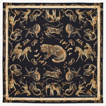 Savannah Silk Scarf in Black & Gold Pure Silk from Aspinal of London