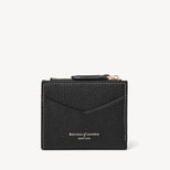 Hudson Multi-Use Pocket Wallet in Black Milled Pebble from Aspinal of London
