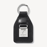 Shield Plaque Keyring in Smooth Black from Aspinal of London