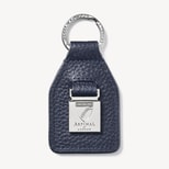 Shield Plaque Keyring in Navy Pebble from Aspinal of London