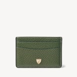 Slim Credit Card Holder in Racing Green Pebble from Aspinal of London