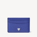 Slim Credit Card Holder in Cobalt Blue Pebble from Aspinal of London