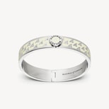 Bee Bangle in Ivory Enamel & Palladium Silver Plated from Aspinal of London