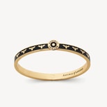 Thin Bee Bangle in Black Enamel & 18ct Gold Plated from Aspinal of London