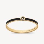 Thin Enamel Bangle in Black Enamel & 18ct Gold Plated from Aspinal of London