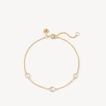 Gemstone Bracelet in Rainbow Moonstone & 18ct Gold Vermeil from Aspinal of London