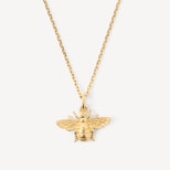 Bee Charm Necklace in 18ct Gold Vermeil from Aspinal of London