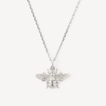 Bee Charm Necklace in Sterling Silver 925 from Aspinal of London