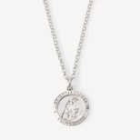 St Christopher Charm Necklace in Sterling Silver 925 from Aspinal of London
