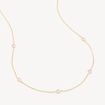 Gemstone Necklace in Rainbow Moonstone & 18ct Gold Vermeil from Aspinal of London