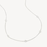 Gemstone Necklace in Rainbow Moonstone & Sterling Silver 925 from Aspinal of London