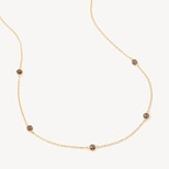 Gemstone Necklace in Smoky Quartz & 18ct Gold Vermeil from Aspinal of London