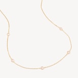 Gemstone Necklace in Rose Quartz & 18ct Gold Vermeil from Aspinal of London