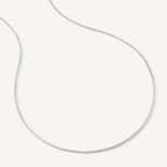 21-inch Rounded Box Chain Necklace in Sterling Silver 925 from Aspinal of London