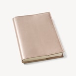 A5 Refillable Journal in Champagne Metallic Saffiano from Aspinal of London